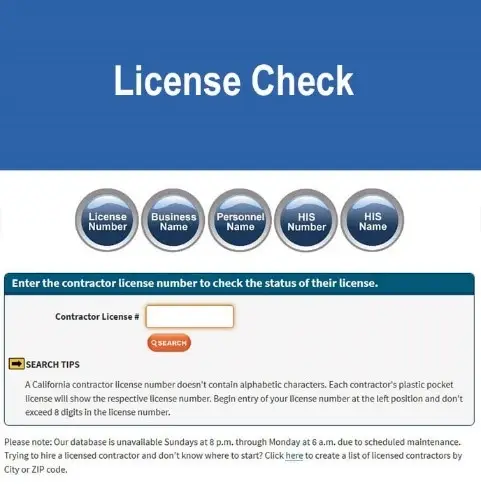 CSLB-licensed contractors can verify their license status using the online License Check tool.