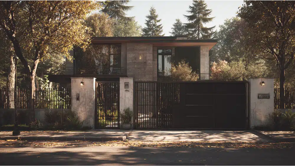 electric gate of a modern house