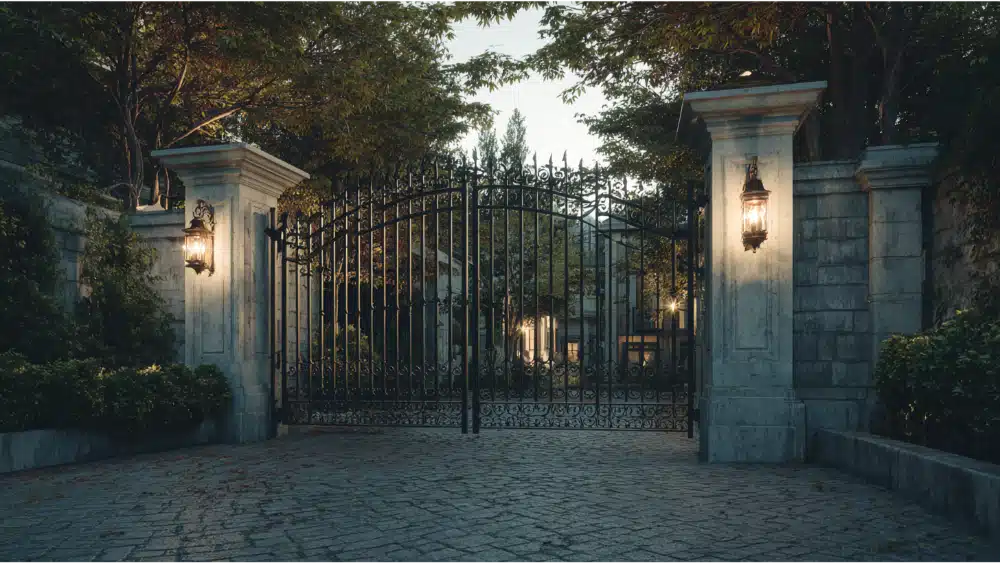 Electric gate of a modern house