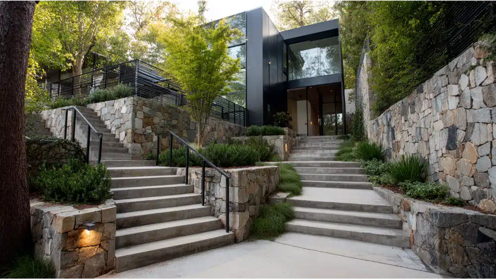 Retaining Walls and Fences together
