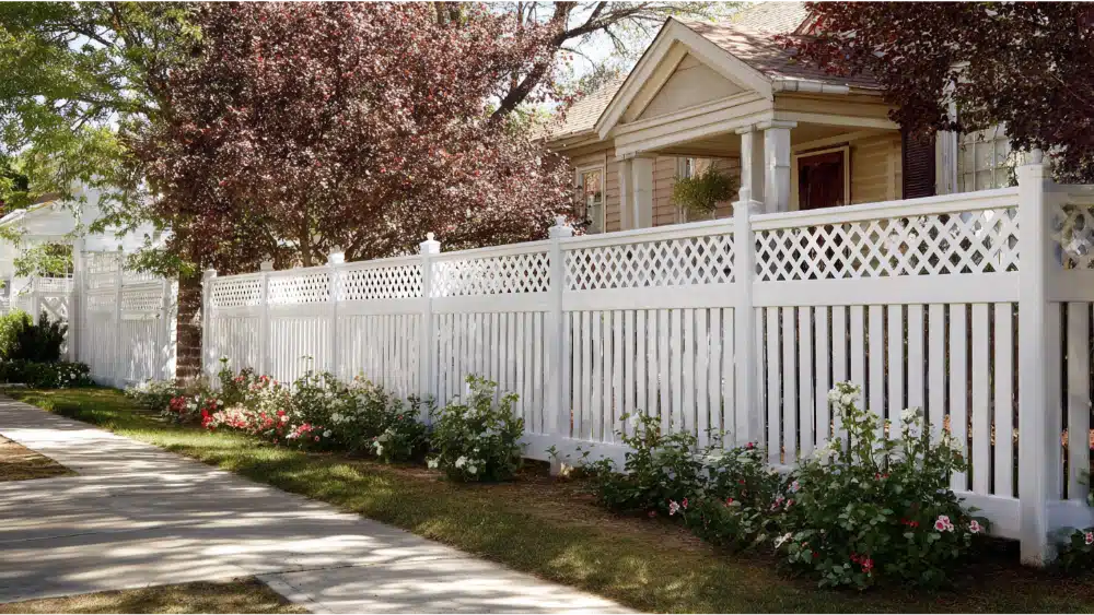 strong vinyl fence image of modern house