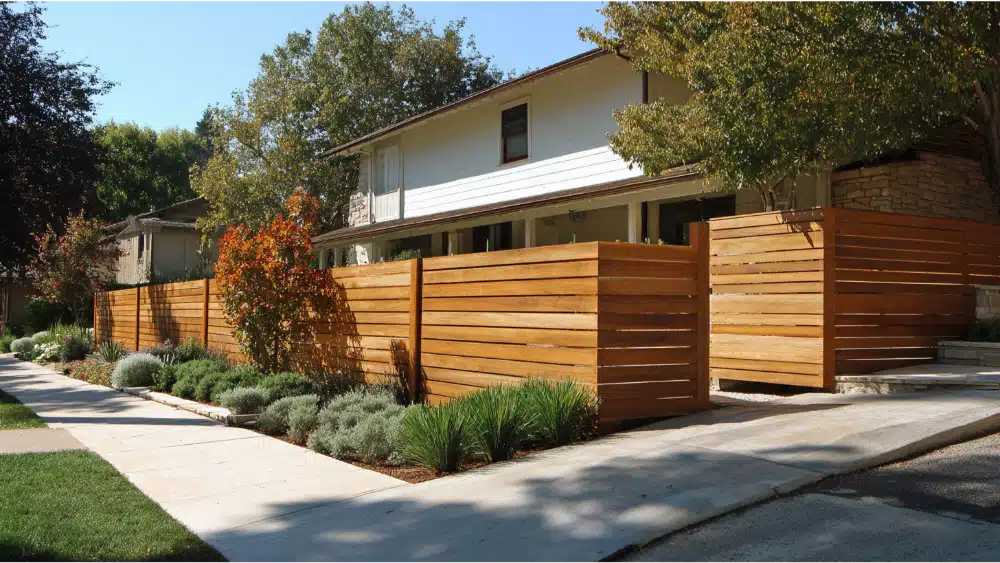 Wood fence design in modern House