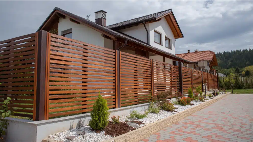 Modern fence installd in modern house