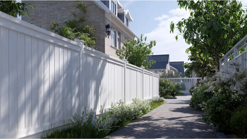 modern fence outside house look