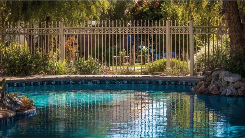 Aluminium fence around a pool
