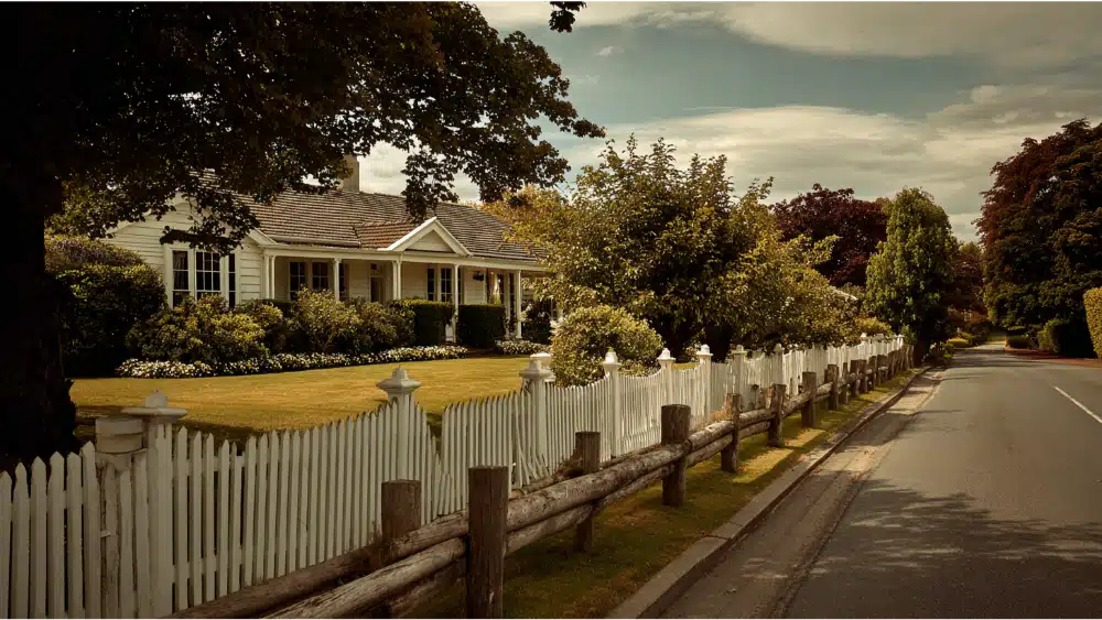 fencing view outside the house with a beautiful garden