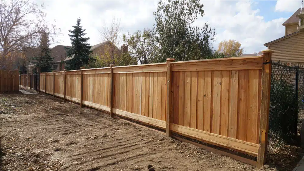 Wood fence front yard in a house