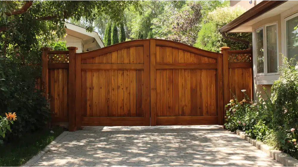 Wood fence Gate in odern house