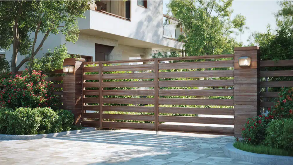 Wood fence gate