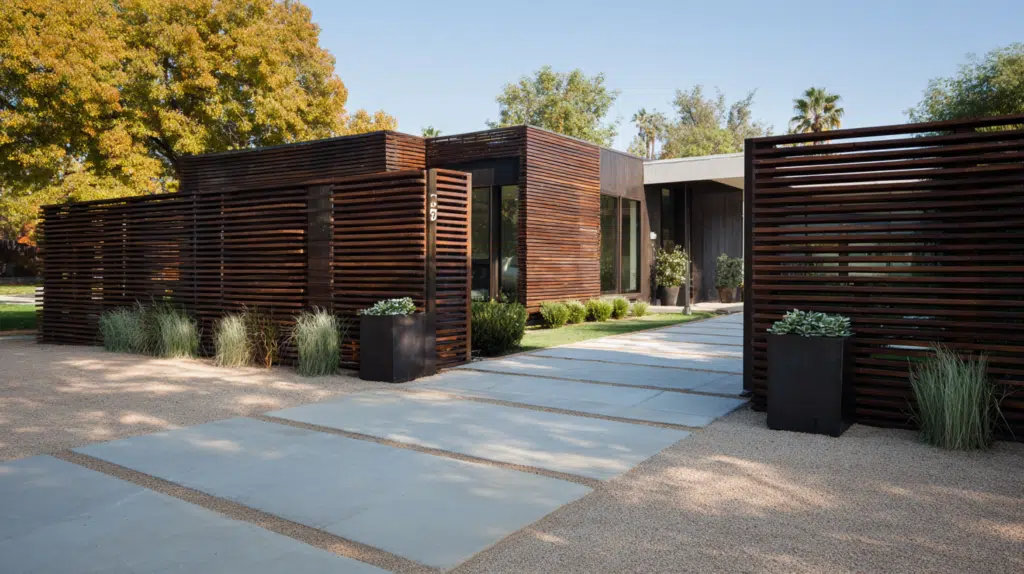 louvered fencing design for house