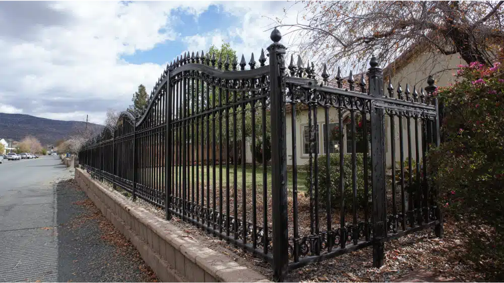 modern steel fence