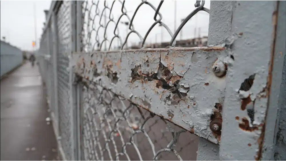 damged fence