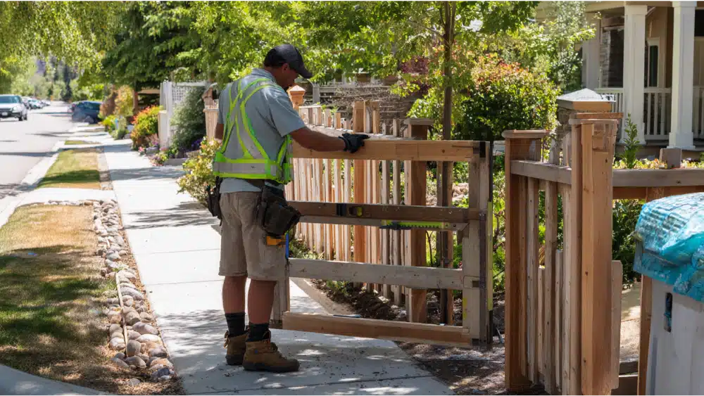 Installers Make Sure the Gate Is Level and Square