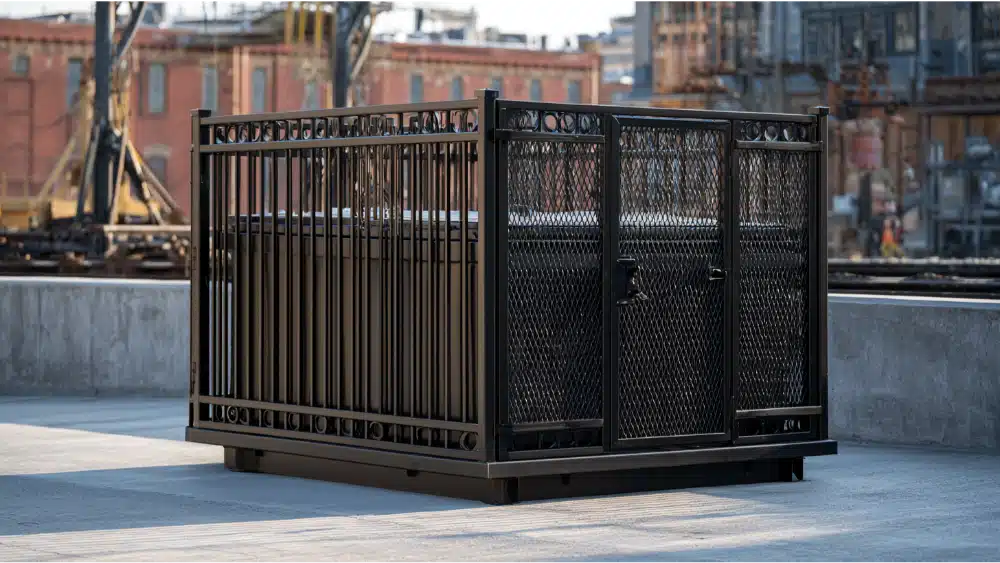 6-foot dumpster enclosure screening trash containers