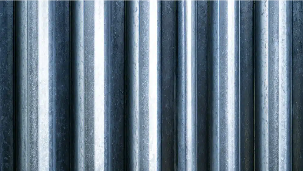 Metal fence panels close-up