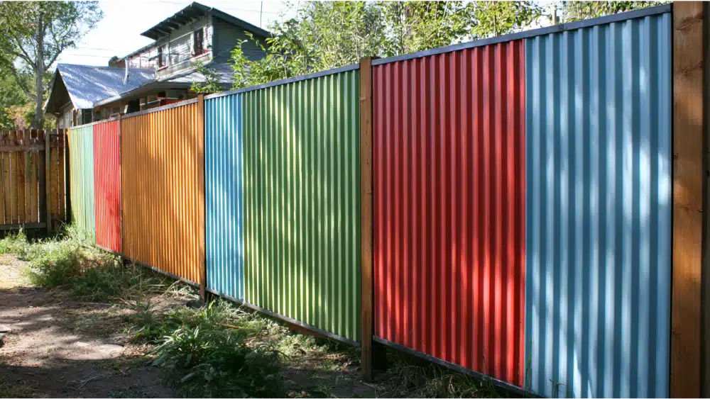 Powder coated metal fence panels