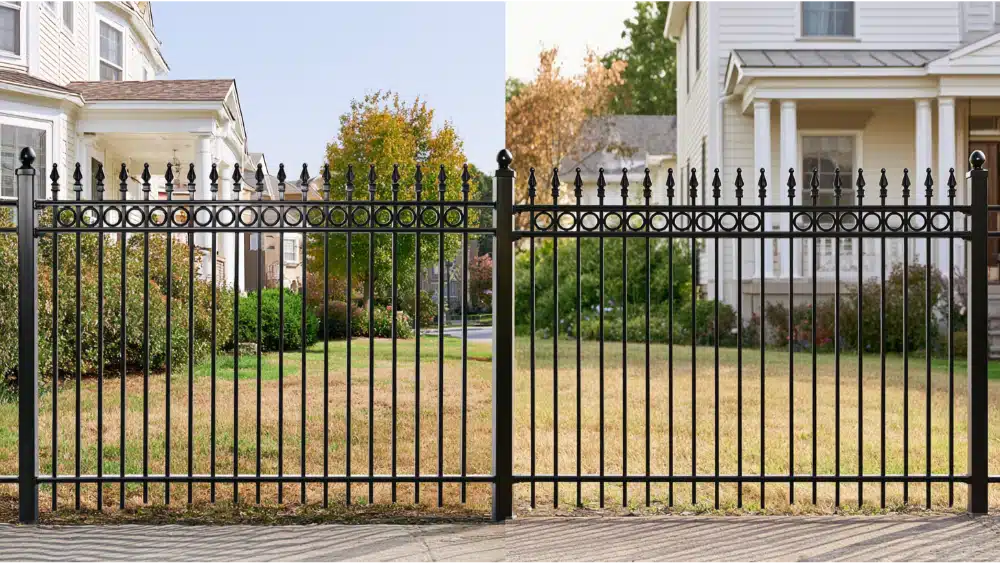 Metal fence panel connection systems