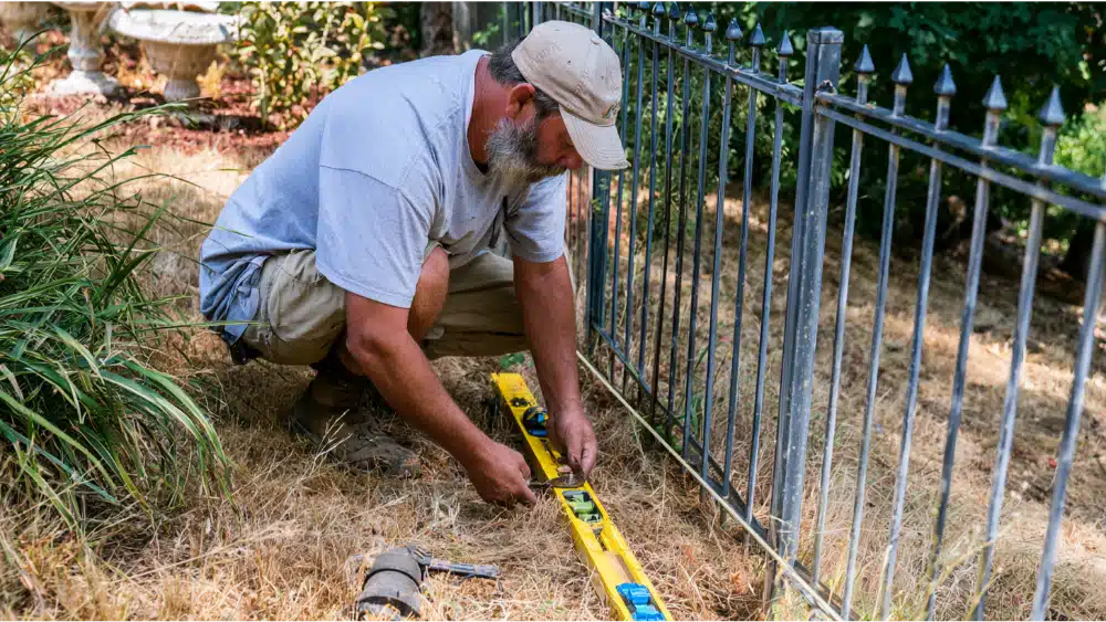 Measuring slope for fence installation