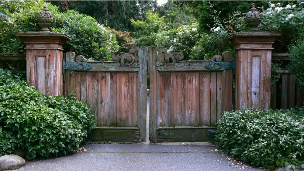 Secure wooden gate