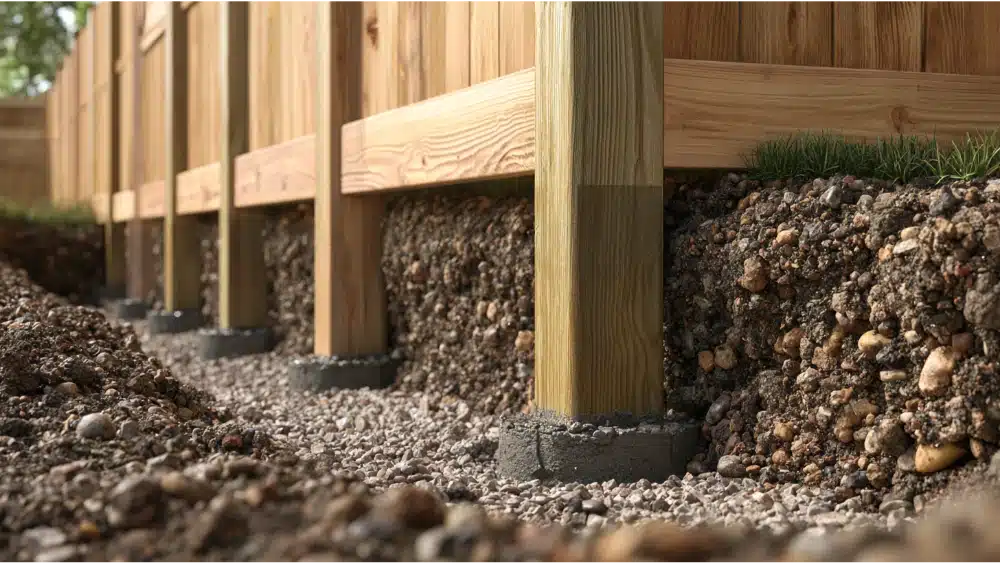 Different wood fence heights requiring different post depths for stability